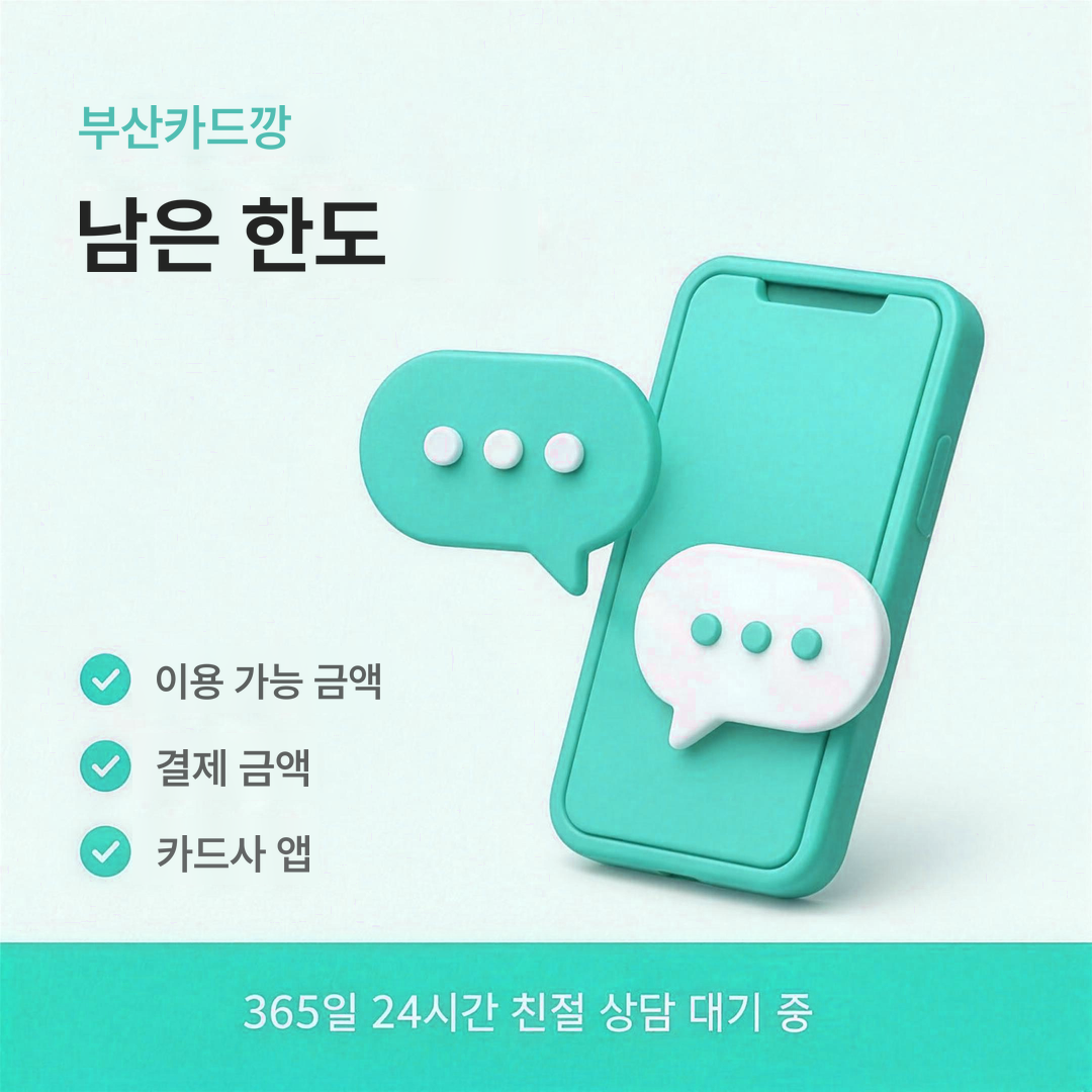 다음머니 부산카드깡 남은 한도 안내 이미지